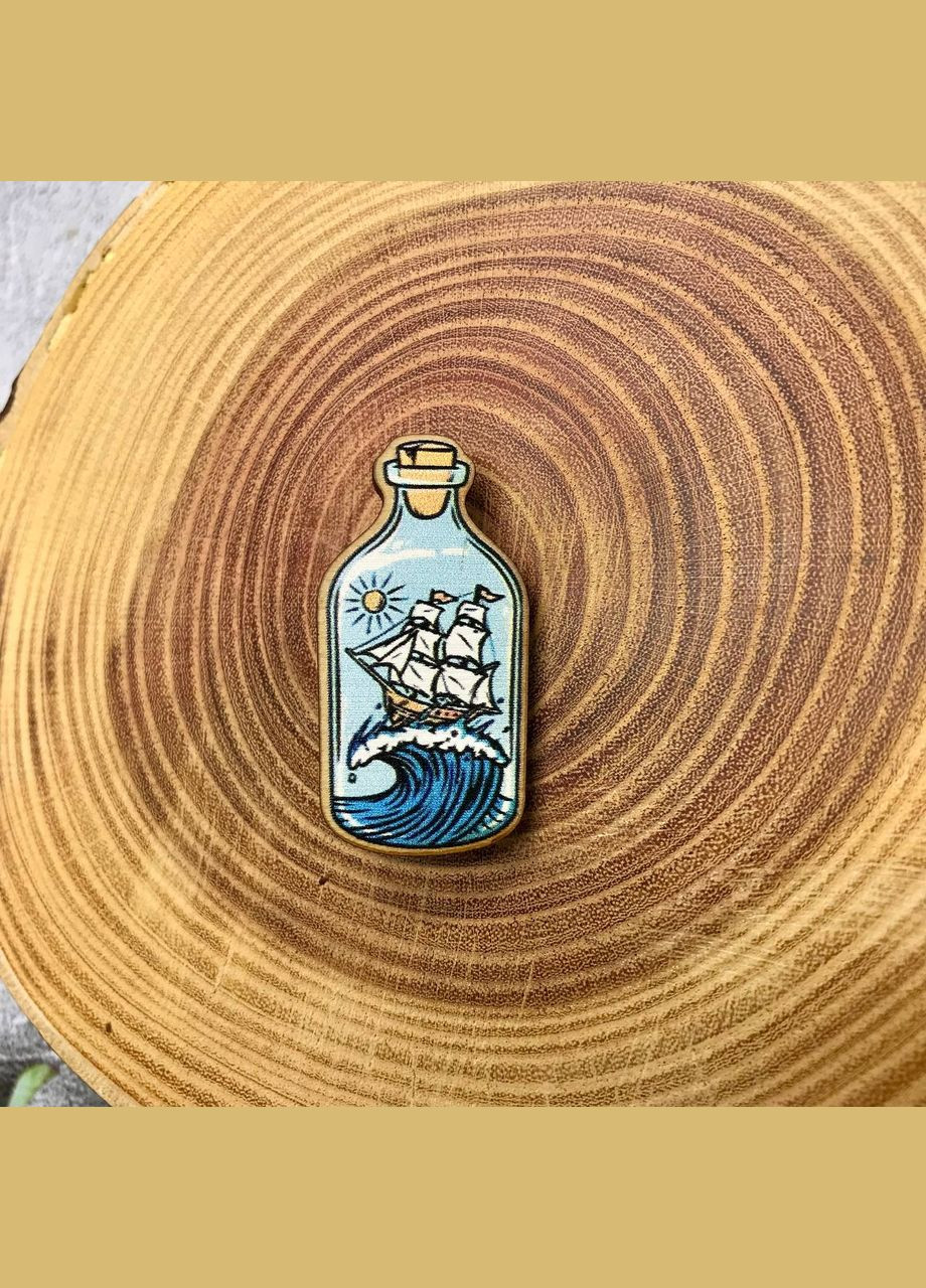 Значок из дерева "Море в бутылке" Cozy-Up (291162391)