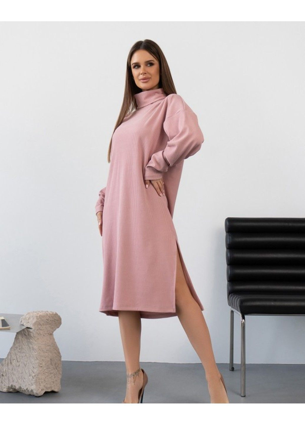 Рожева повсякденний сукня 14433 рожевий ISSA PLUS