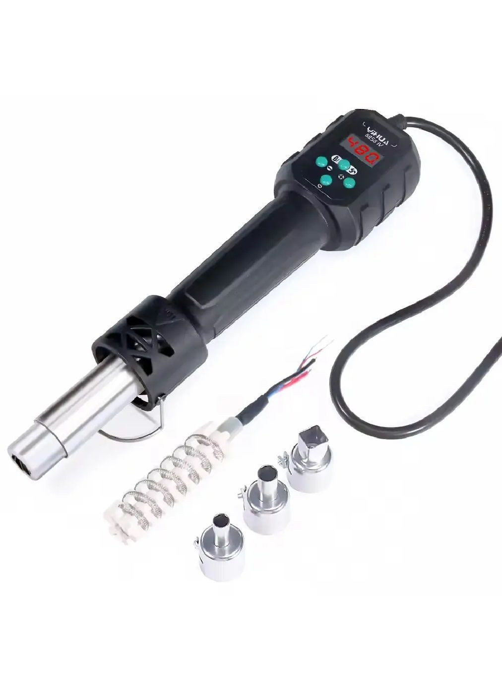 Воздушная паяльная станция термофен с регулировкой температуры дисплеем насадками 3 штуки 500° 700 Вт (481175-Prob) Unbranded (356104217)