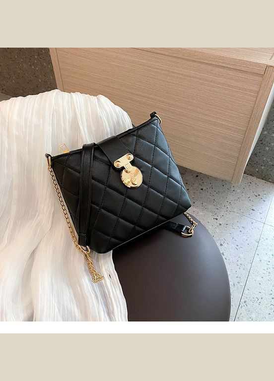 Черная женская сумка с ромбиками. КиП (290683331)