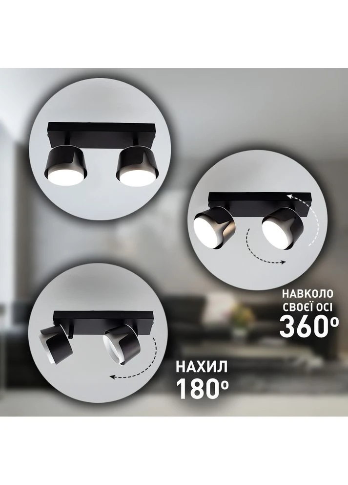 Светильник TELA 2xGX53-2R-DL-270x100x130-BLACK/WHITE-220-IP20 No Brand (398901285)