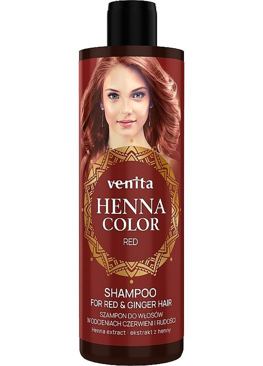 Шампунь с экстрактом хны для волос рыжих оттенков Henna Color Shampoo Red 300ml (1350326-9313709) Venita (368646960)