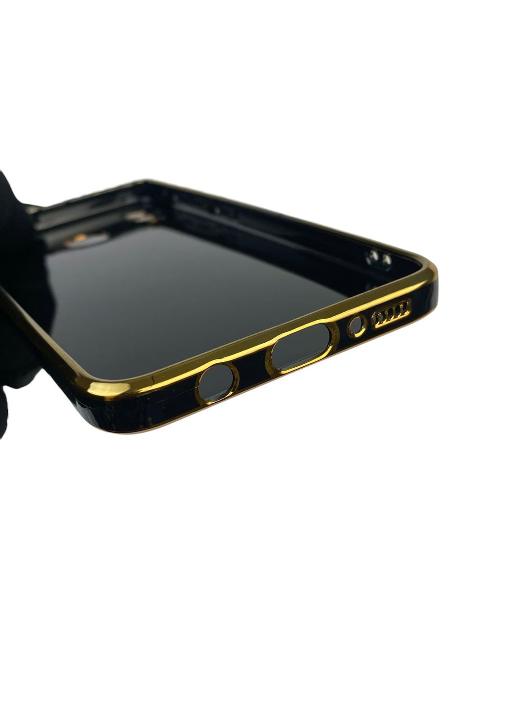 Чехол для Galaxy A20 SM-A205F с защитой камеры с золотой окантовкой на самсунг а20 черный gs1 Samsung (366229807)