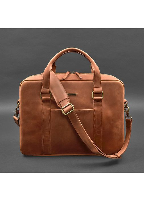 Кожаная сумка для ноутбука и документов светло-коричневая Crazy Horse BlankNote (348359176)