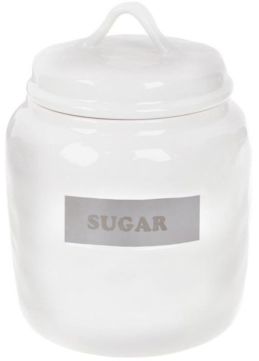 Банку для цукру фарфорова Necollie 1500мл біла контейнер для зберігання продуктів ємність для цукру Bona (368978701)