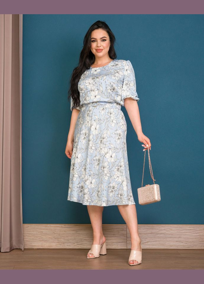 Светло-голубое платье 14473-5 Alenka Plus