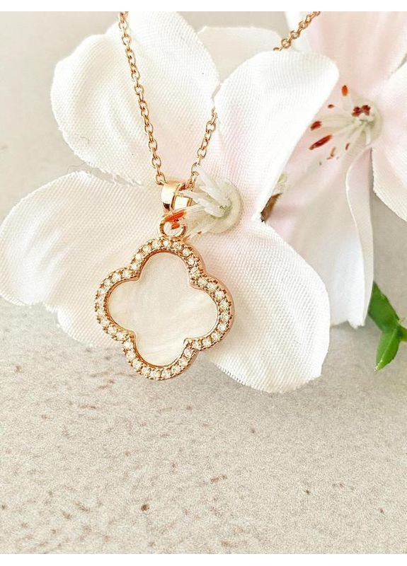 Позолочені Сережки "Конюшина" + Ланцюжок (Кольє) 40см-45см. Позолота No Brand (364502967)