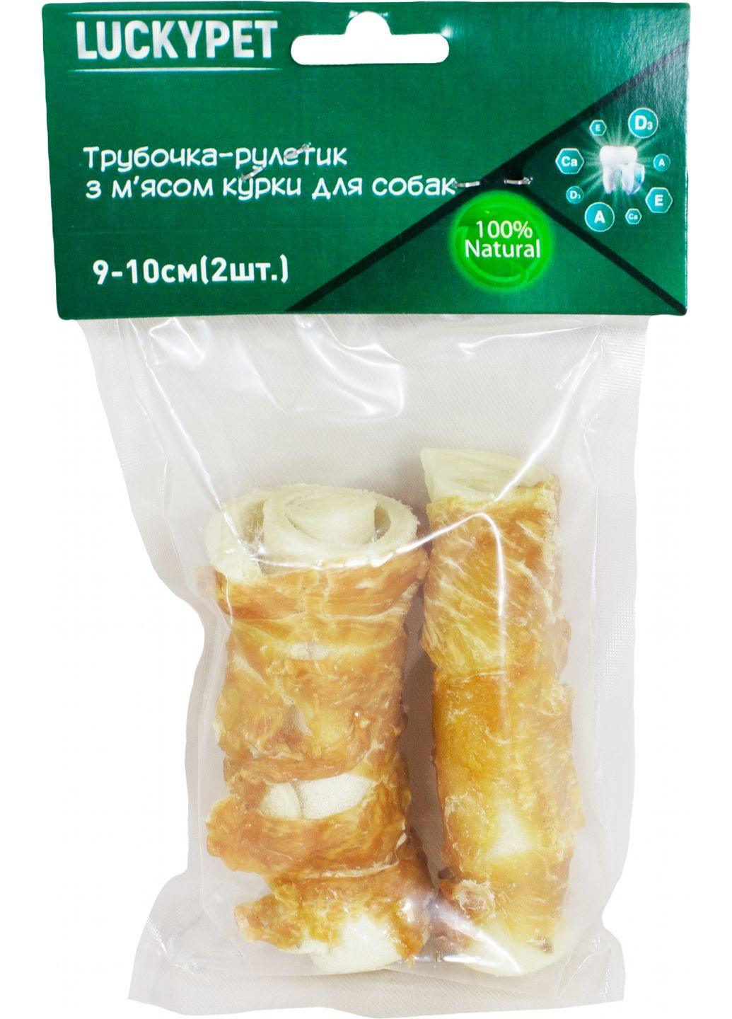 Ласощі для собак Трубочка рулетик №4 з м'ясом курки 9-10 см 2 шт (4820268551290) Lucky Pet (307794995)