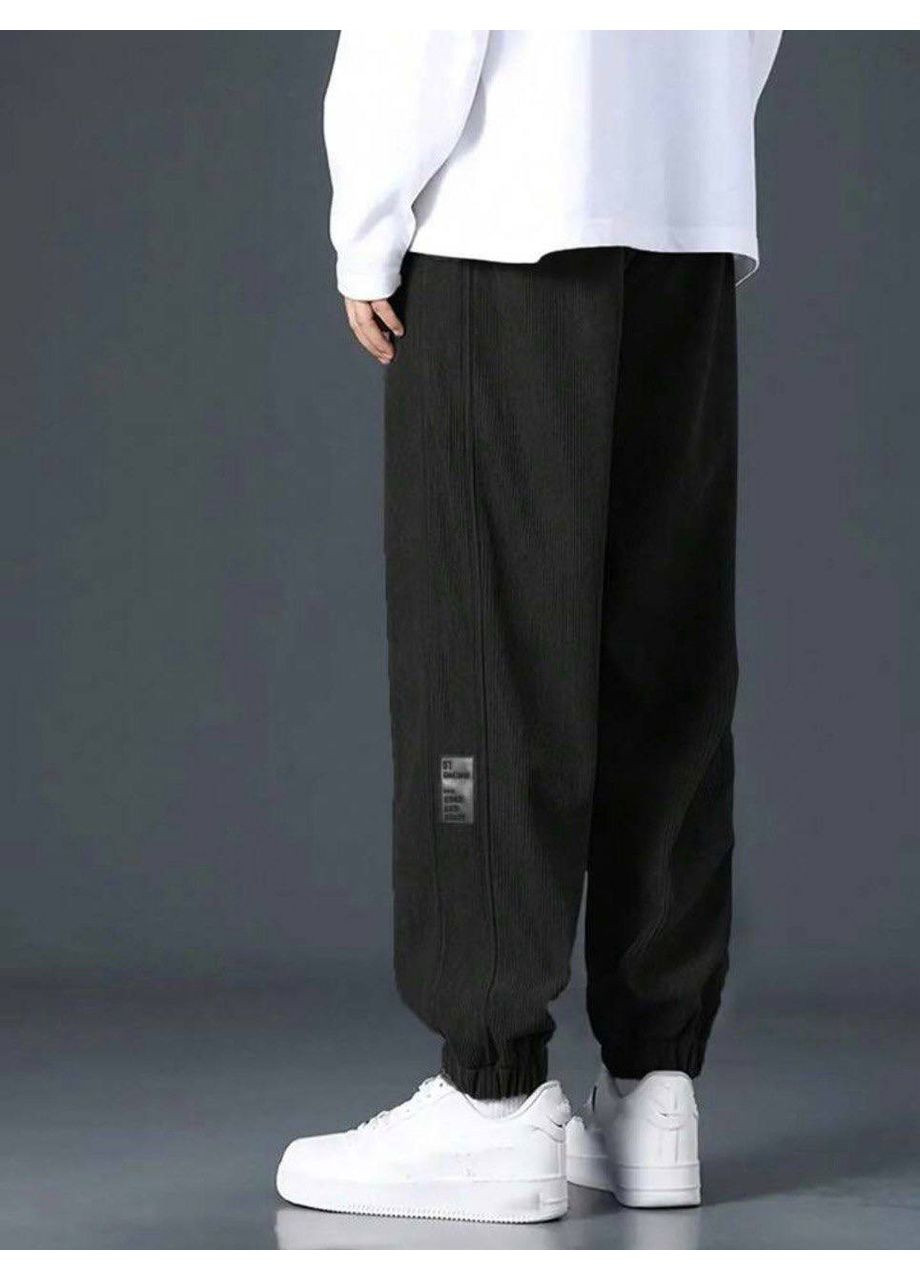 Черные повседневный демисезонные прямые брюки DK/DL Мода без кордонів