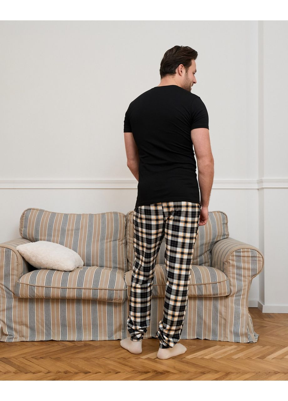 Мужские пижамные штаны - чёрно-жёлтая клетка 2007Ш Tom John (371738441)