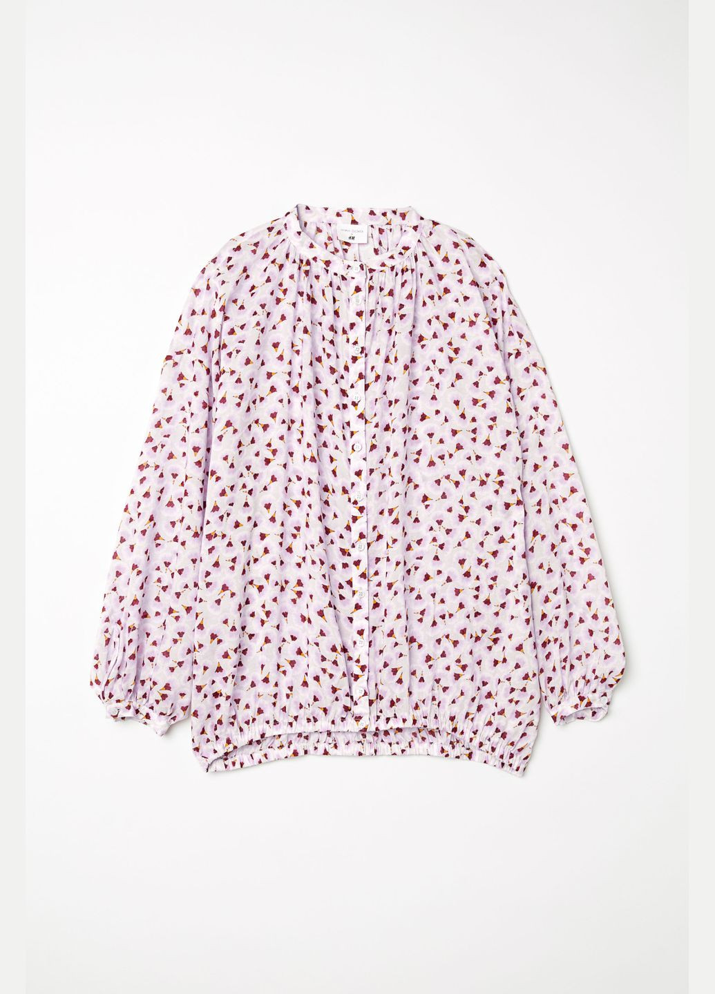 Светло-серая блуза демисезон,светло-серый в розовые узоры, H&M