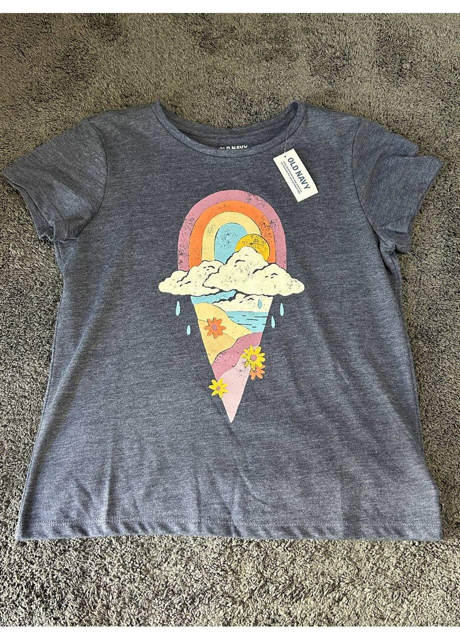 Синя футболка для дівчинки 10-12 р No Brand