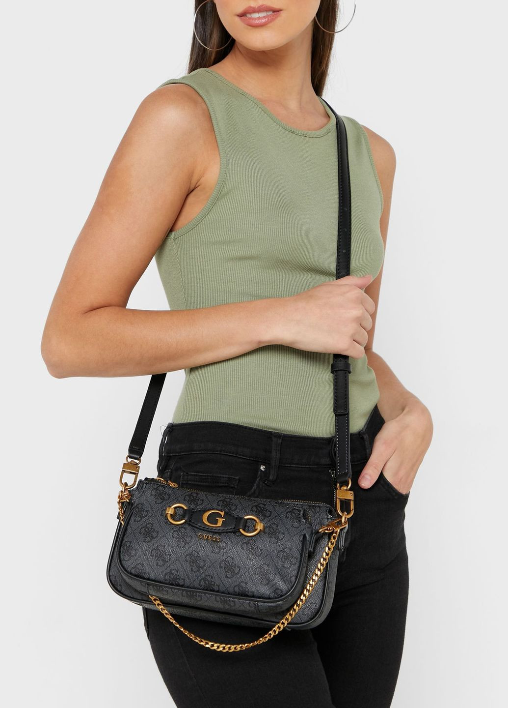 Сумка IZZY Double Pouch 865470-1 Черный Guess (317427854)