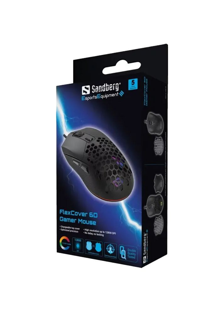 Миша FlexCover 6D Gamer Mouse RGB Black (640-28) Sandberg (317319481)