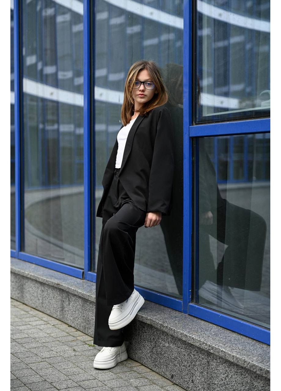 Черный демисезонный подростковый классический костюм из турецкой костюмной ткани — замеры в описании брючный DK/DL Мода без кордонів