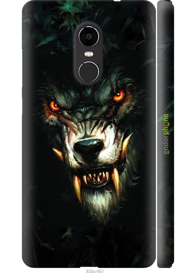 Чехол на Xiaomi Redmi Note 4X Дьявольский волк "833m-951-70447" Endorphone (371401088)