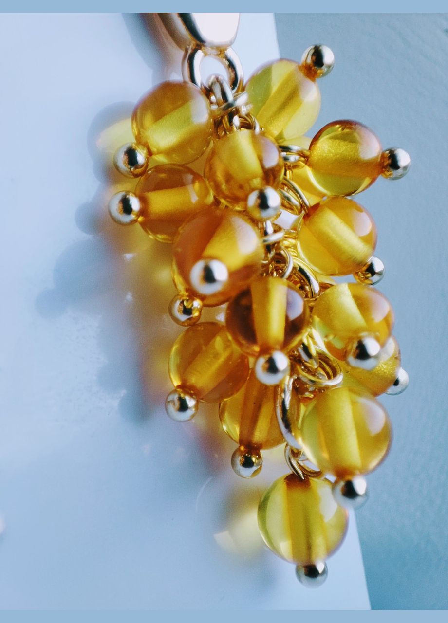 Серьги 2815 "Кармен" из натурального янтаря Медовый оттенок MINOV (304287745)