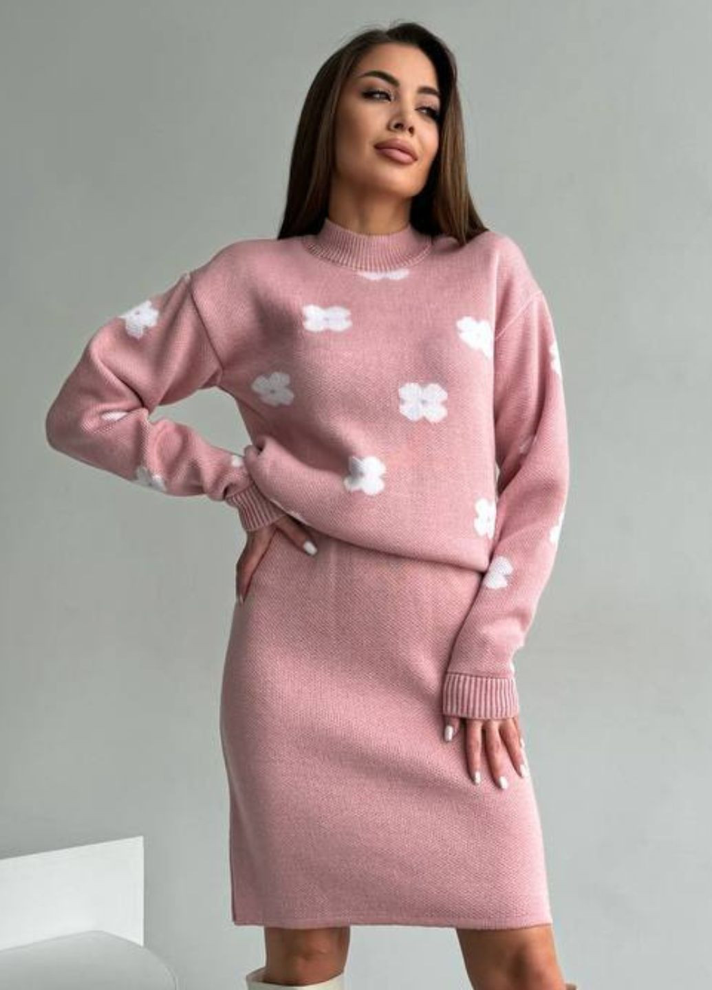 Вязаный костюм двойка: свитер + юбка Allthings (321988678)