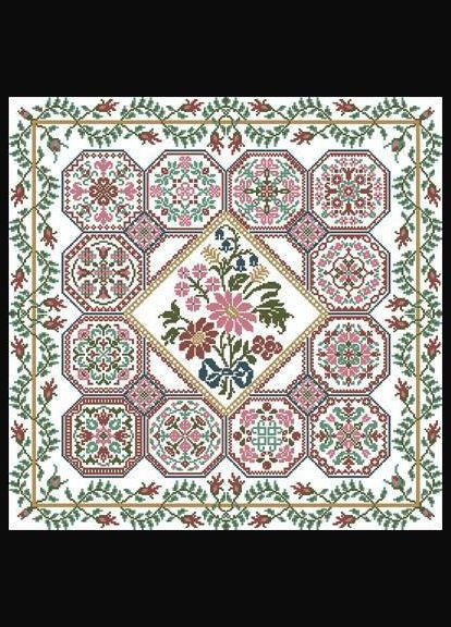 Набор для вышивки крестиком. Размер: 40*40 см/40*40 см. Цветочный орнамент Лоскуток (315352763)