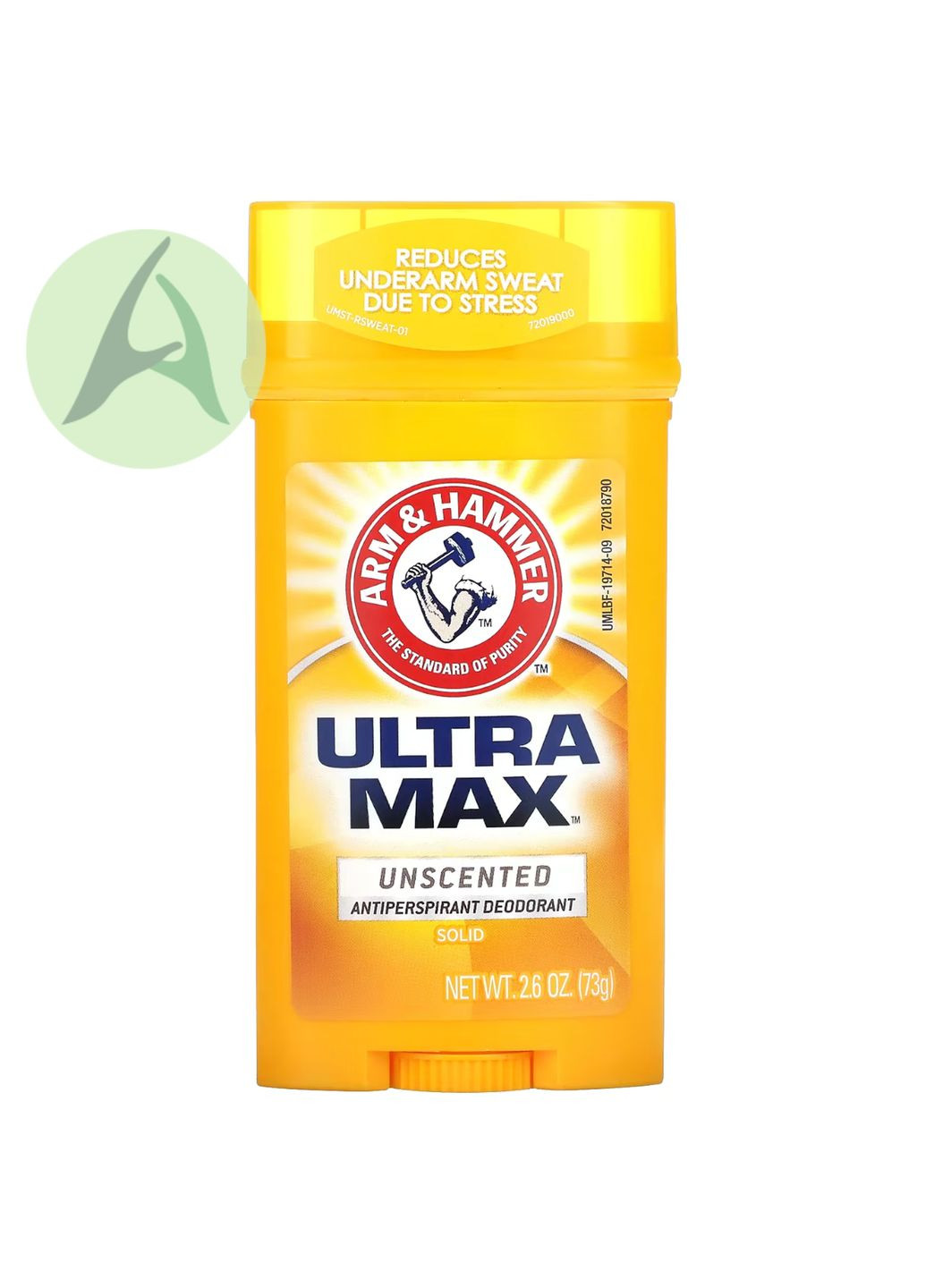 UltraMax, твердий дезодорантантиперспірант, для чоловіків, без запаху, 73 г Arm & Hammer (314524050)