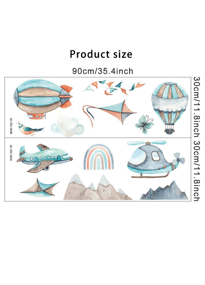 Наклейка на стіну Літак дирижабль гелікоптер куля (листа 60 х 90 см) Б418-14 No Brand (302242603)