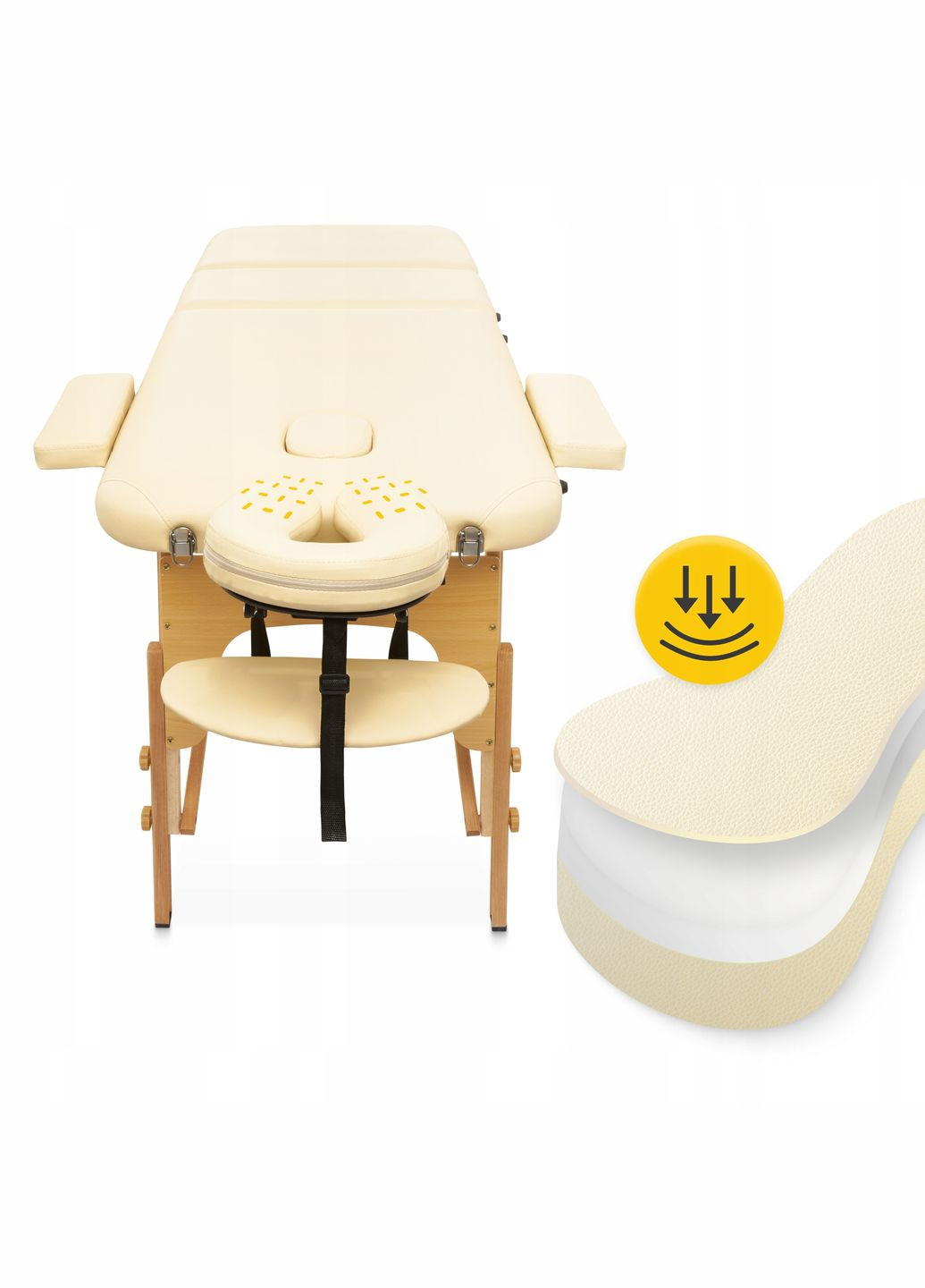 Масажний стіл складний Massage Table+ Wood W60 Beige () 4FIZJO P-5907739318367 (362490371)
