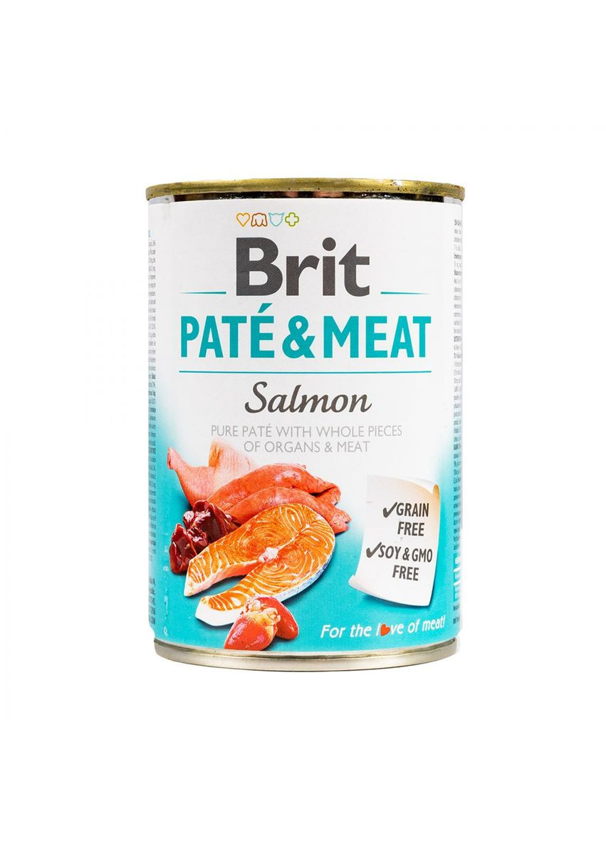 Вологий корм для собак Pate & Meat Salmon 400г, з куркою та лососем Brit (292258254)