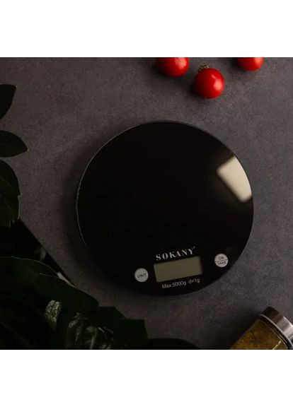 Весы кухонные до 5 кг электронные для взвешивания продуктов настольные весы без чаши на батарейках SK-19023B Sokany (370974884)