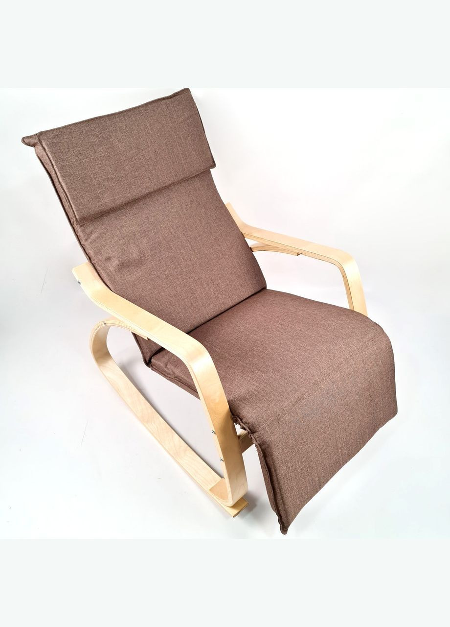 Крісло-гойдалка ARC002 Natural Latte з підлокітниками та регулюванням підніжки AVKO (329444468)