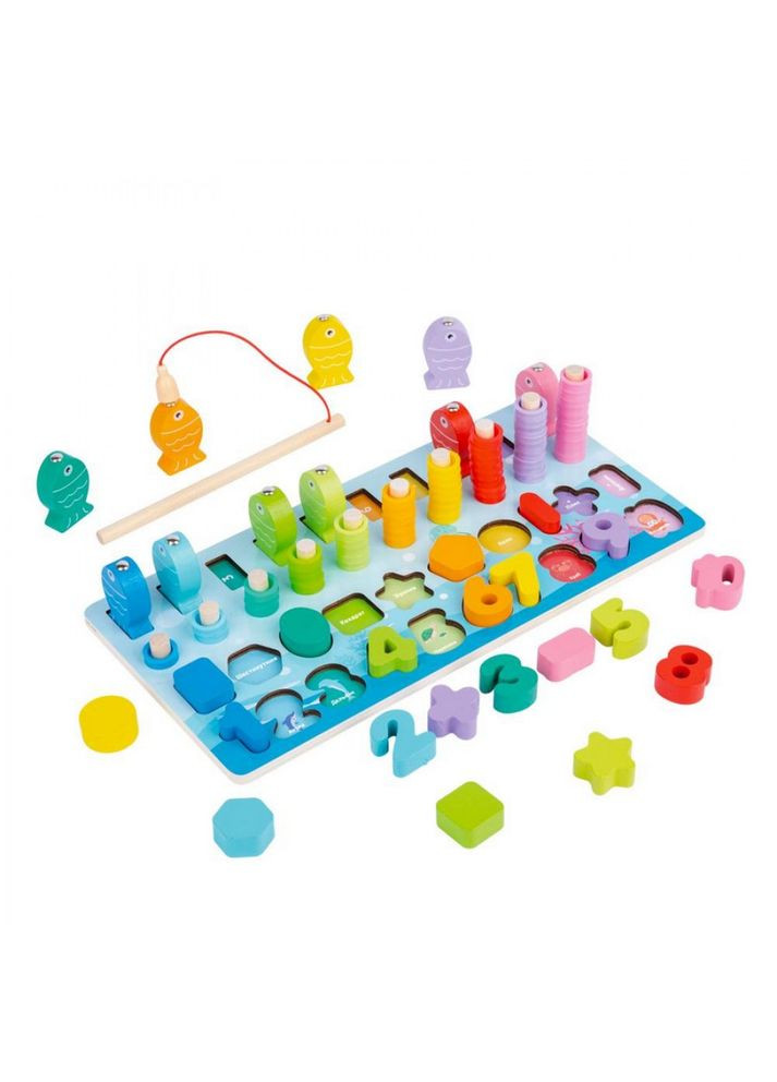 Дерев'яна іграшка рибалка, рахунок цифри, фігурки (MD1891) Limo Toy (365590180)