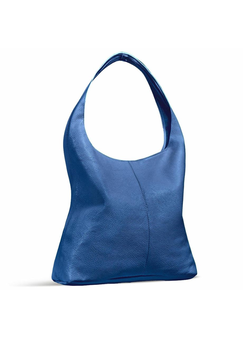 Хобо Синій - Італійська жіноча м’яка сумка-хобо із натуральної шкіри без підкладки на блискавці (011943-blu-D22) TAKEASY (358223215)