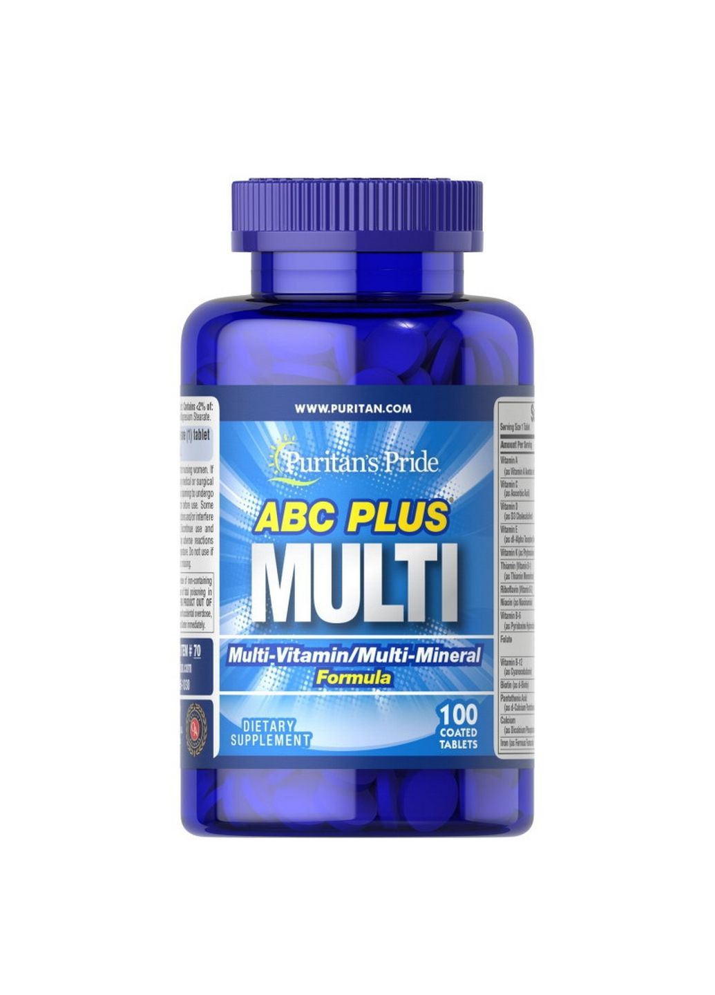Витамины и минералы ABC Plus Multi, 100 капсул Puritans Pride (293340990)