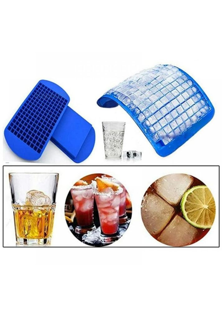 Форма для льда силиконовая Кубики ICof 160 ячеек синий Лоток для фигурного льда (R051361) No Brand (330778814)