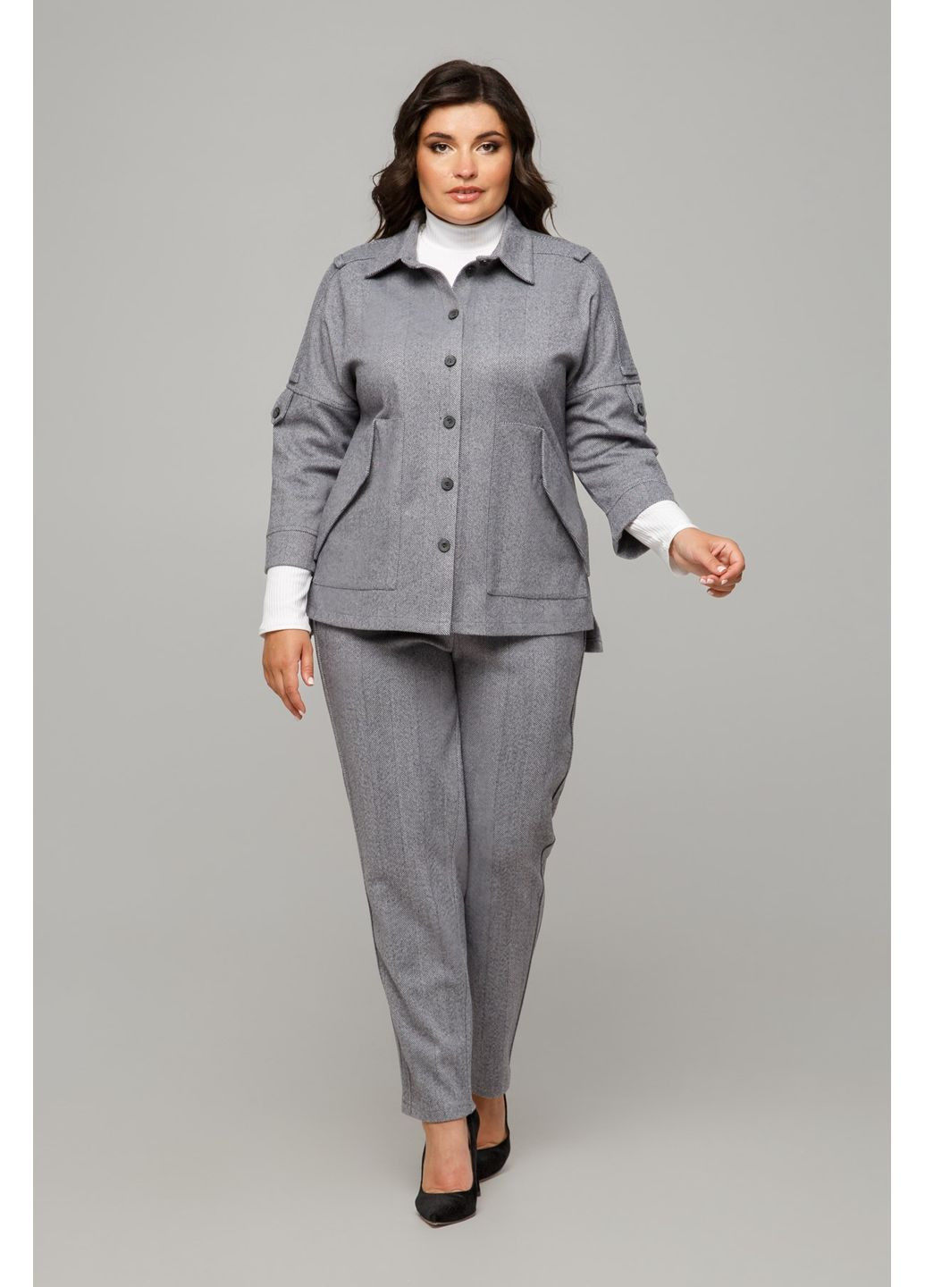 Серый женский женский кашемировый жакет прямого силуэта all posa (ap101675p) A'll Posa - демисезонный