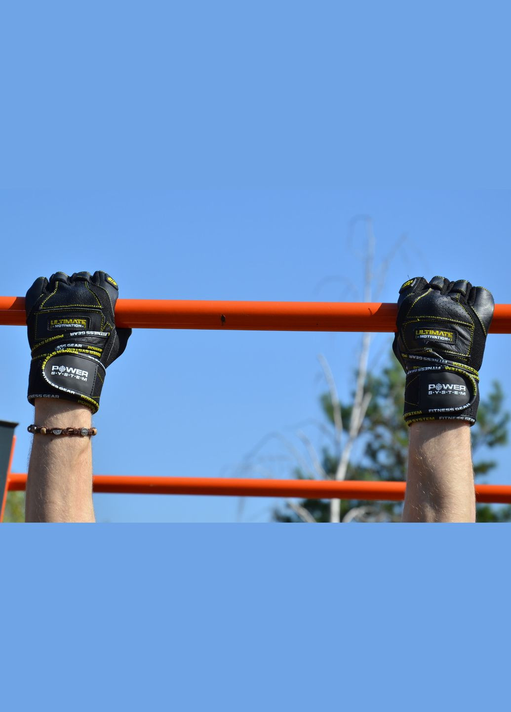 Перчатки для фитнеса PS-2810 Ultimate Motivation Black/Yellow Line M Power System (316219839)