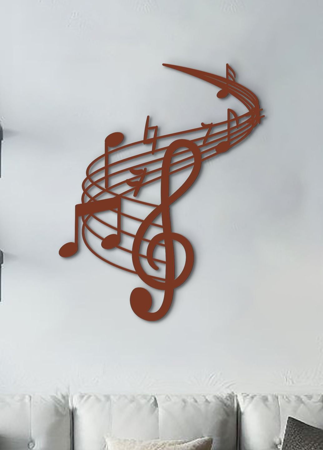 Декоративне панно на стіну, Дерев'яний декор для кімнати "Музика", мінімалістичний стиль 40х50 см Woodyard (292112179)