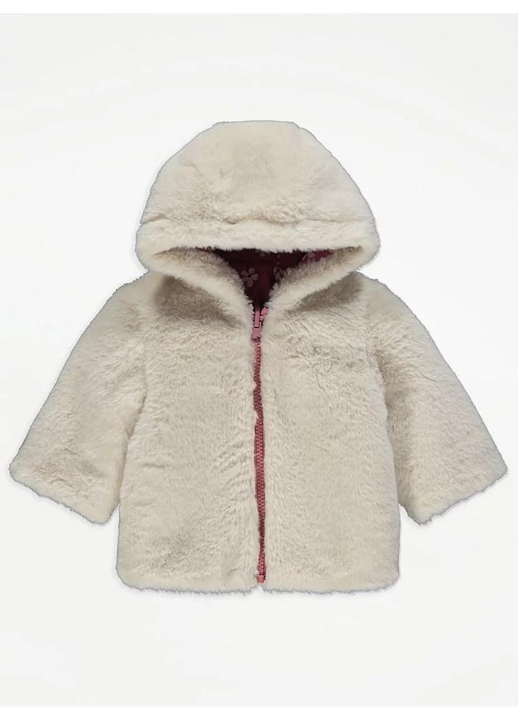 Розовая зимняя детская зимняя стеганная двухсторонняя куртка-шубка для девочки рожева (25101022) George