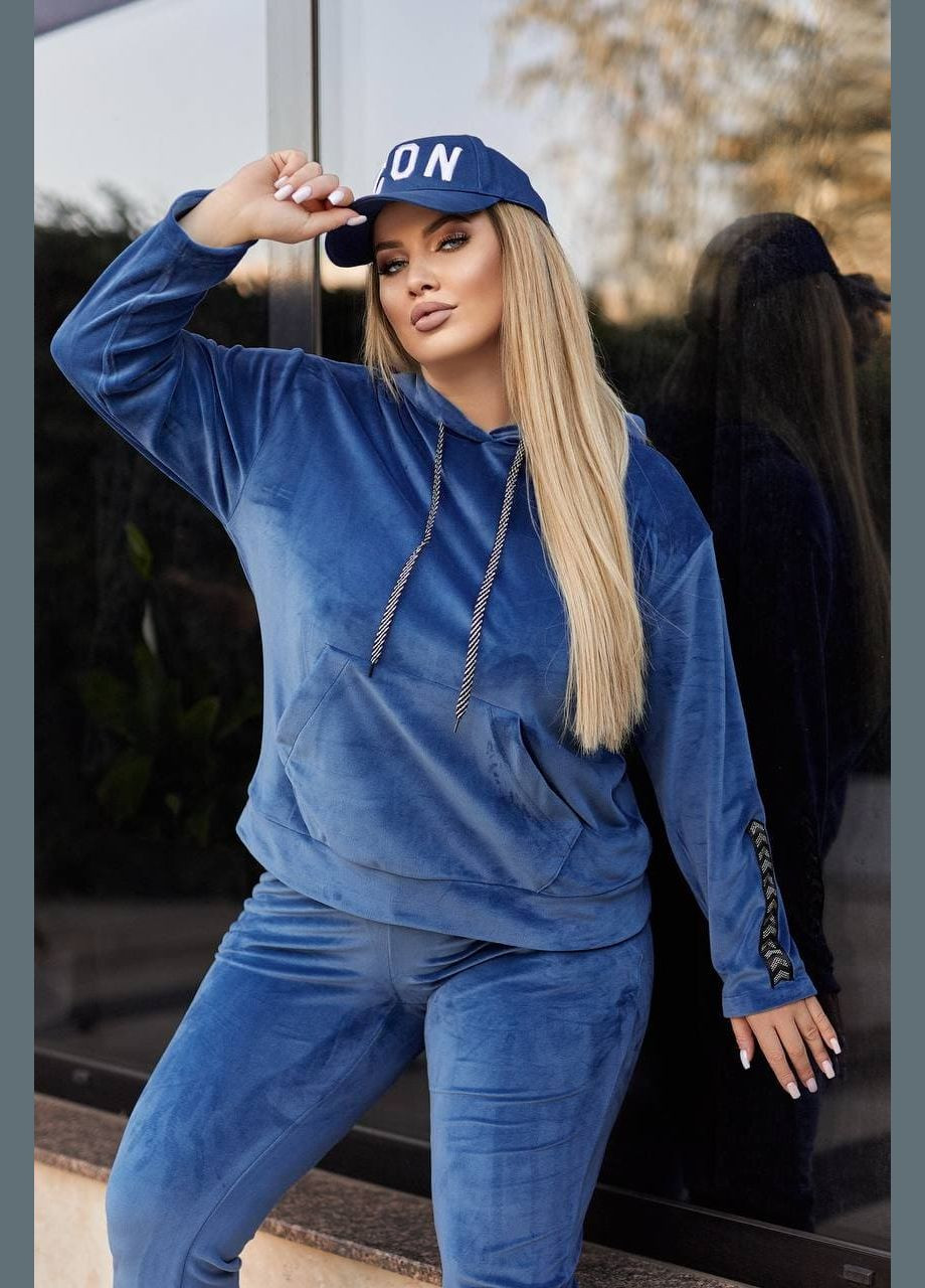 Женский велюровый костюм цвет джинс New Trend (304990211)