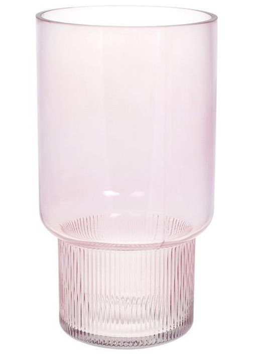 Ваза декоративна Ancient Glass "Фуджі" 25.5х14см, скло, світло-рожевий Bona (329892922)