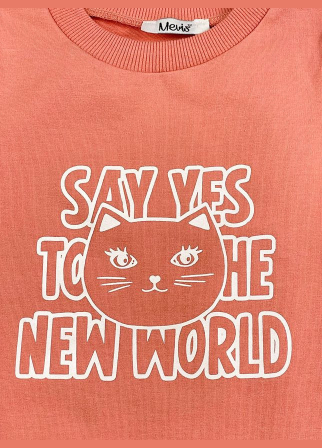 Персиковое трикотажное платье для девочки Mevis (333654644)