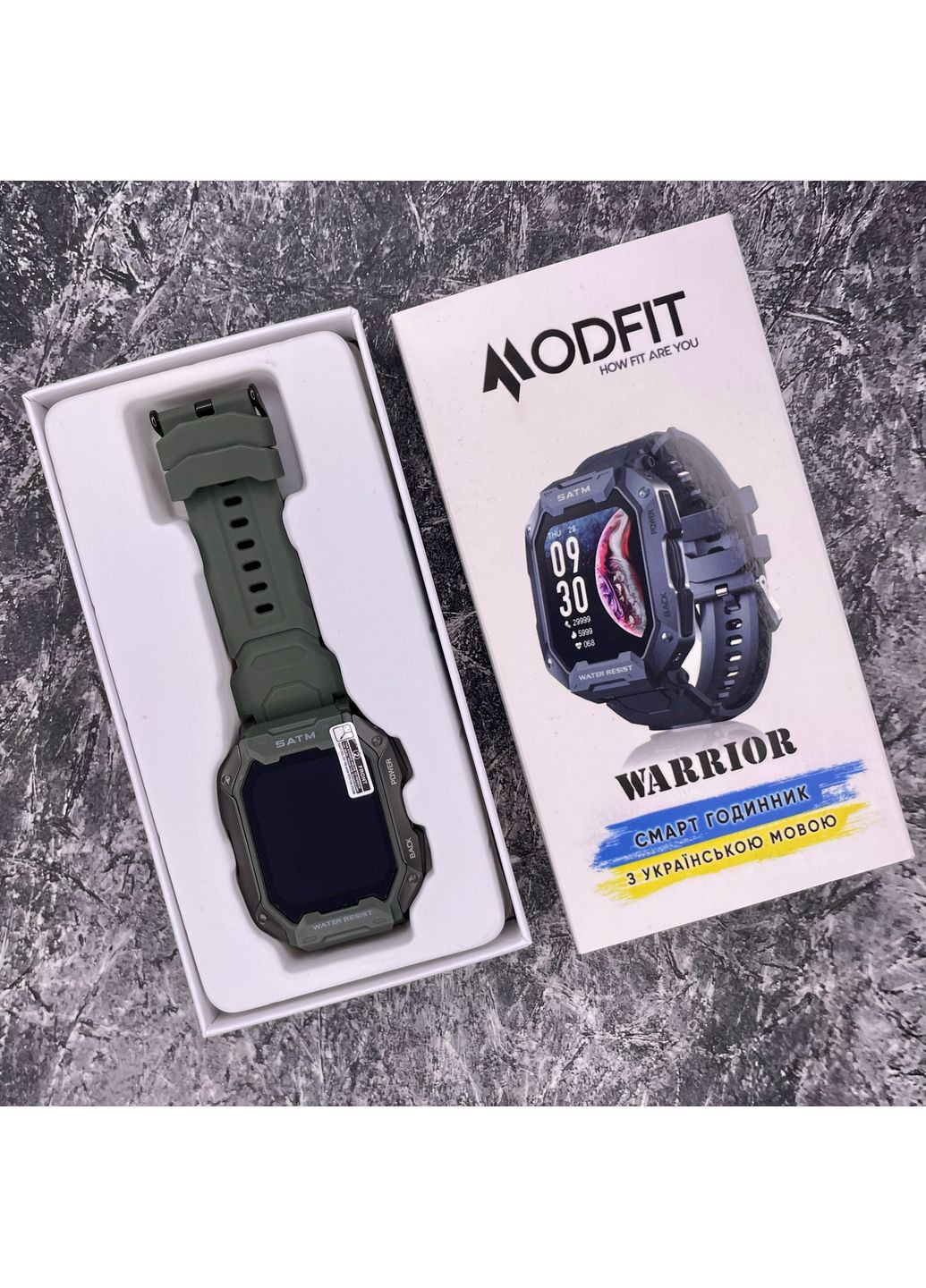 Умные часы Warrior Army Green спортивные часы для мужчин с мониторингом здоровья и отслеживанием сна ProDobro (367265652)