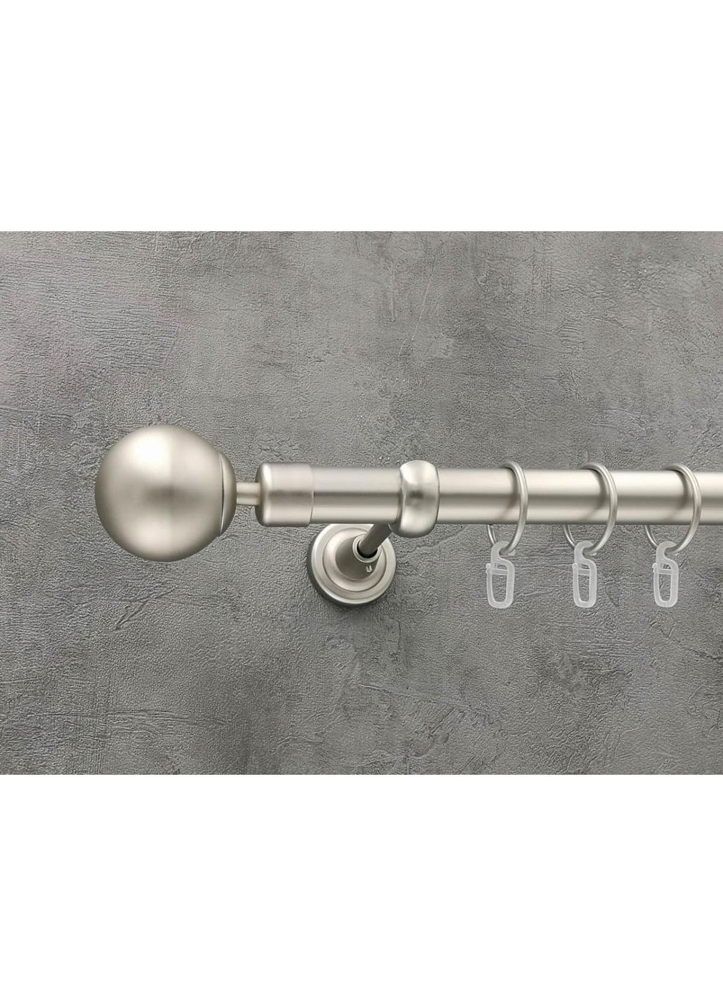 Карниз Шар гладкая штанга одинарный открытый 25 мм 300 см Сатин Quadrum (352778172)