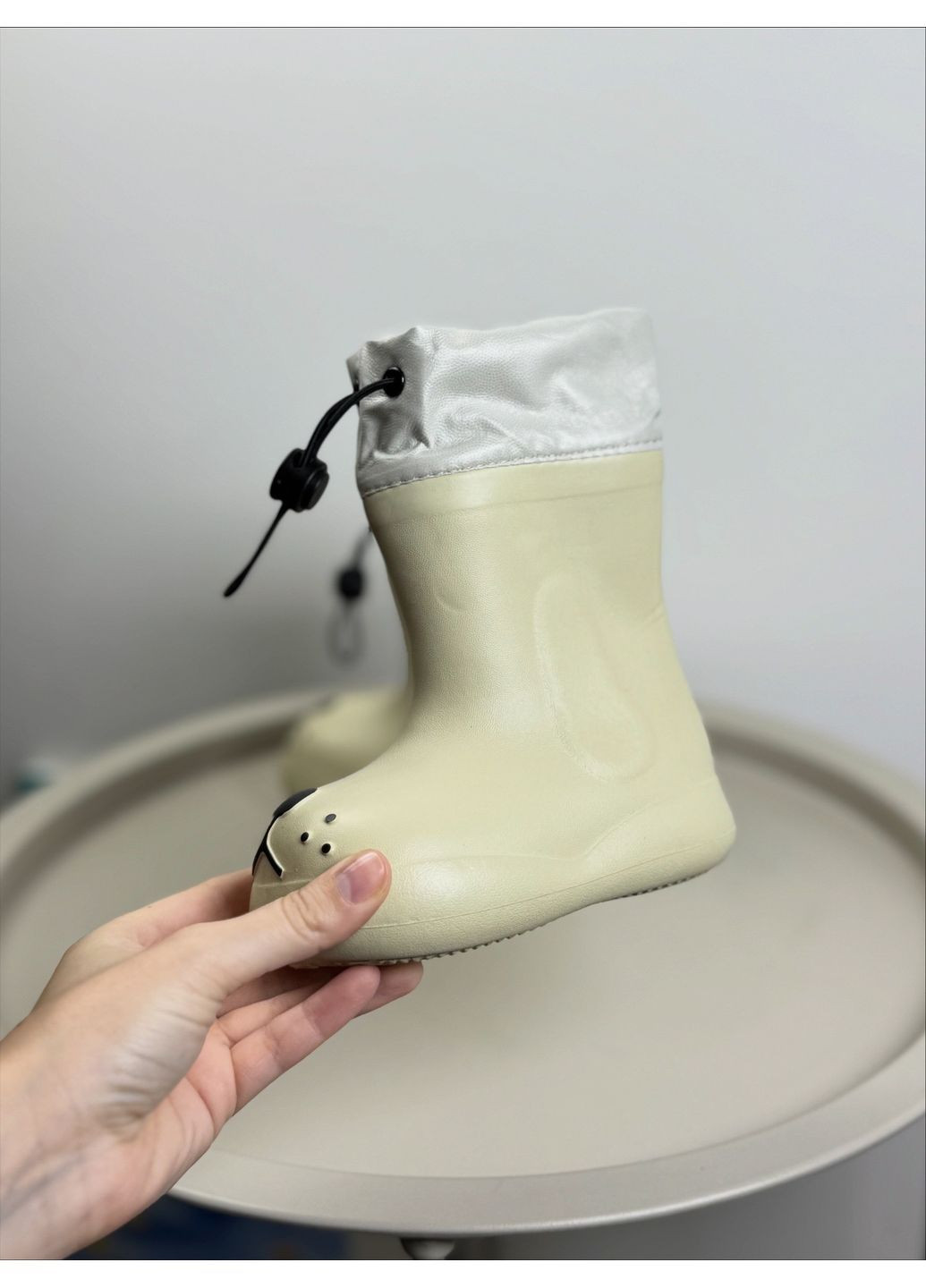 Гумові чоботи бежеві 1628 No Brand (367581233)