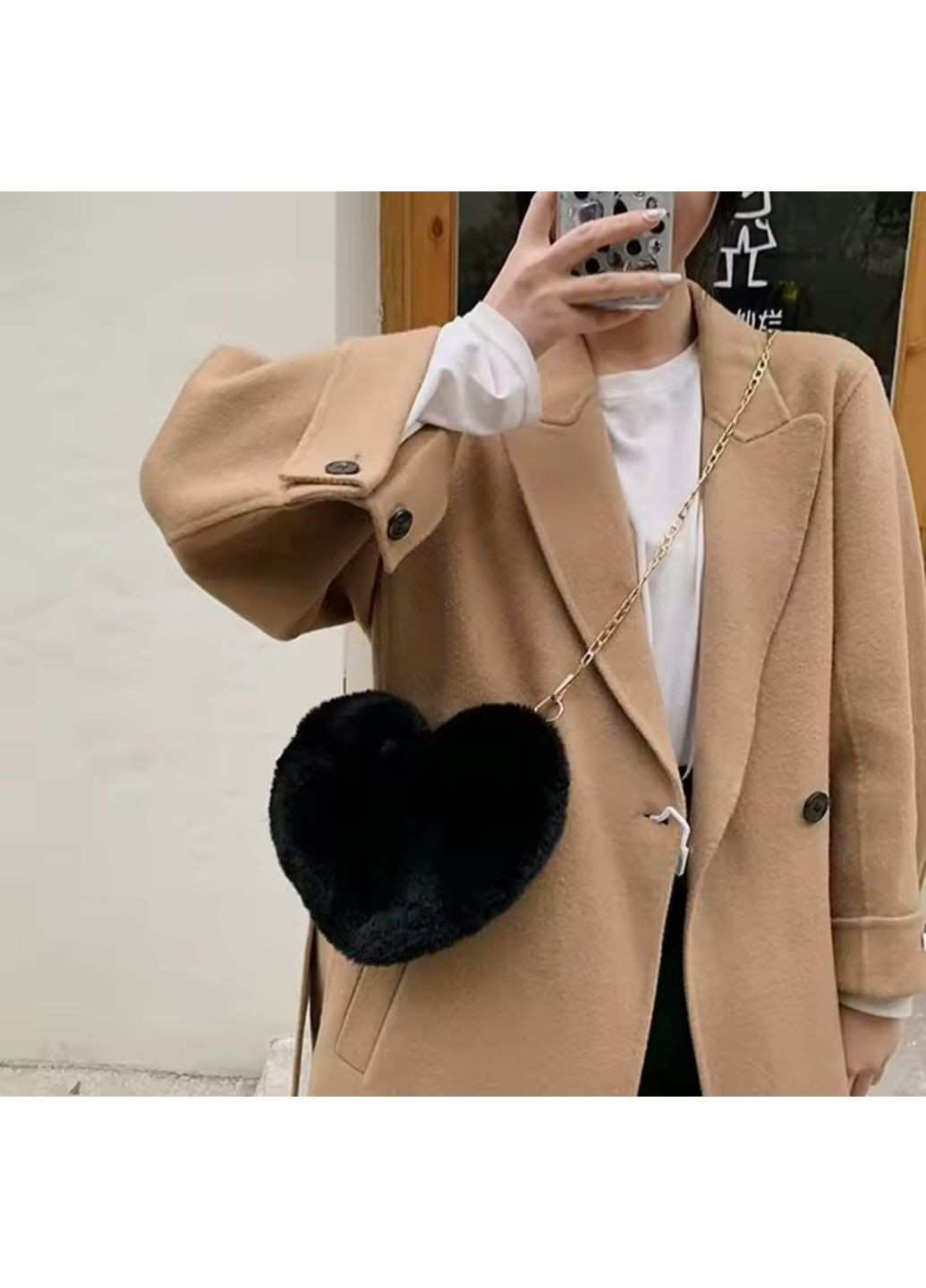 Сумка жіноча крос-боді в формі серця /молодіжна пухнаста сумка через плече DU&KA (365963605)