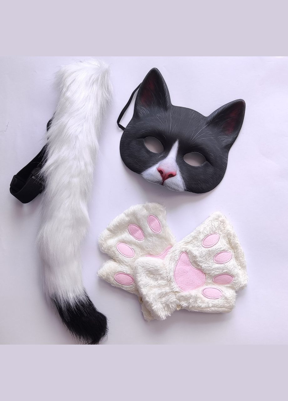 Набір для квадробіки (маска, хвіст, лапки) Костюм Котика No Brand (333163035)