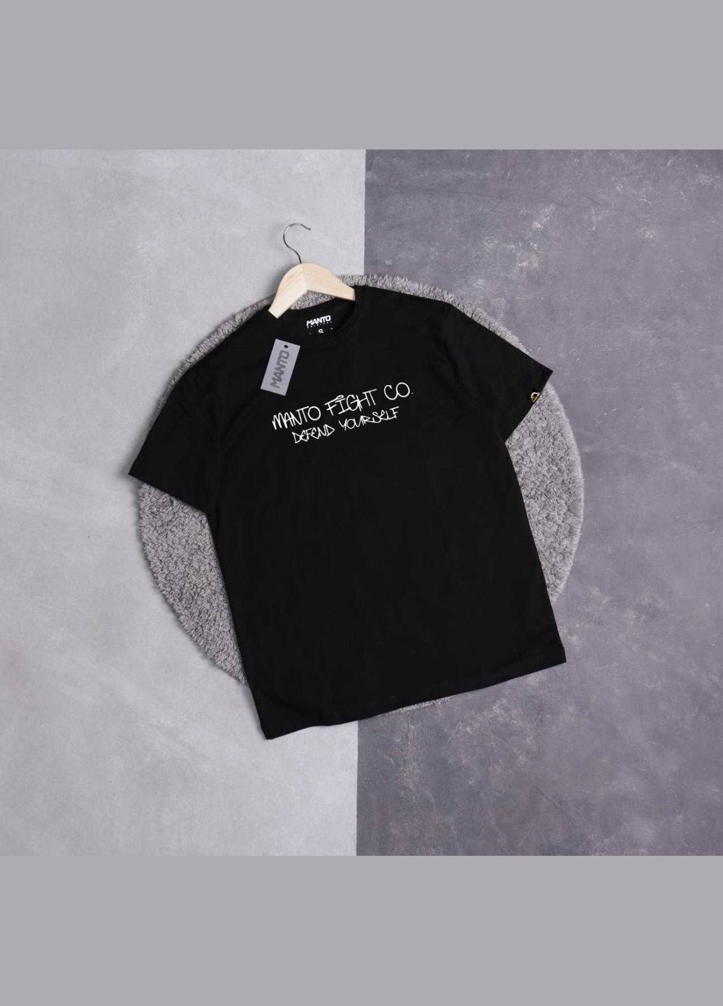 Біла чоловіча футболка чорна з переднім принтом в стилі guess No Brand