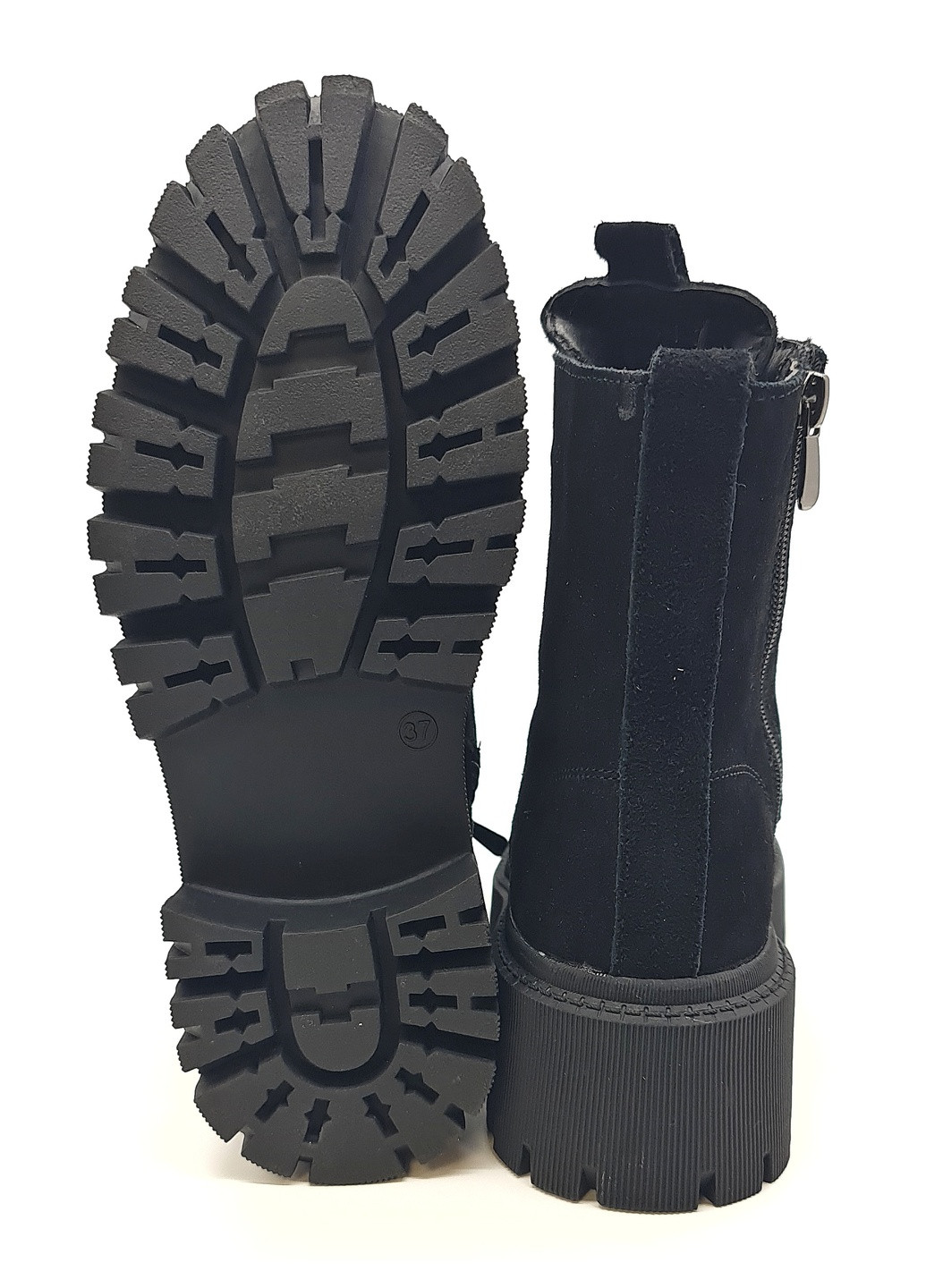 Осенние женские ботинки зимние черные замшевые ii-11-22 23 см(р) It is