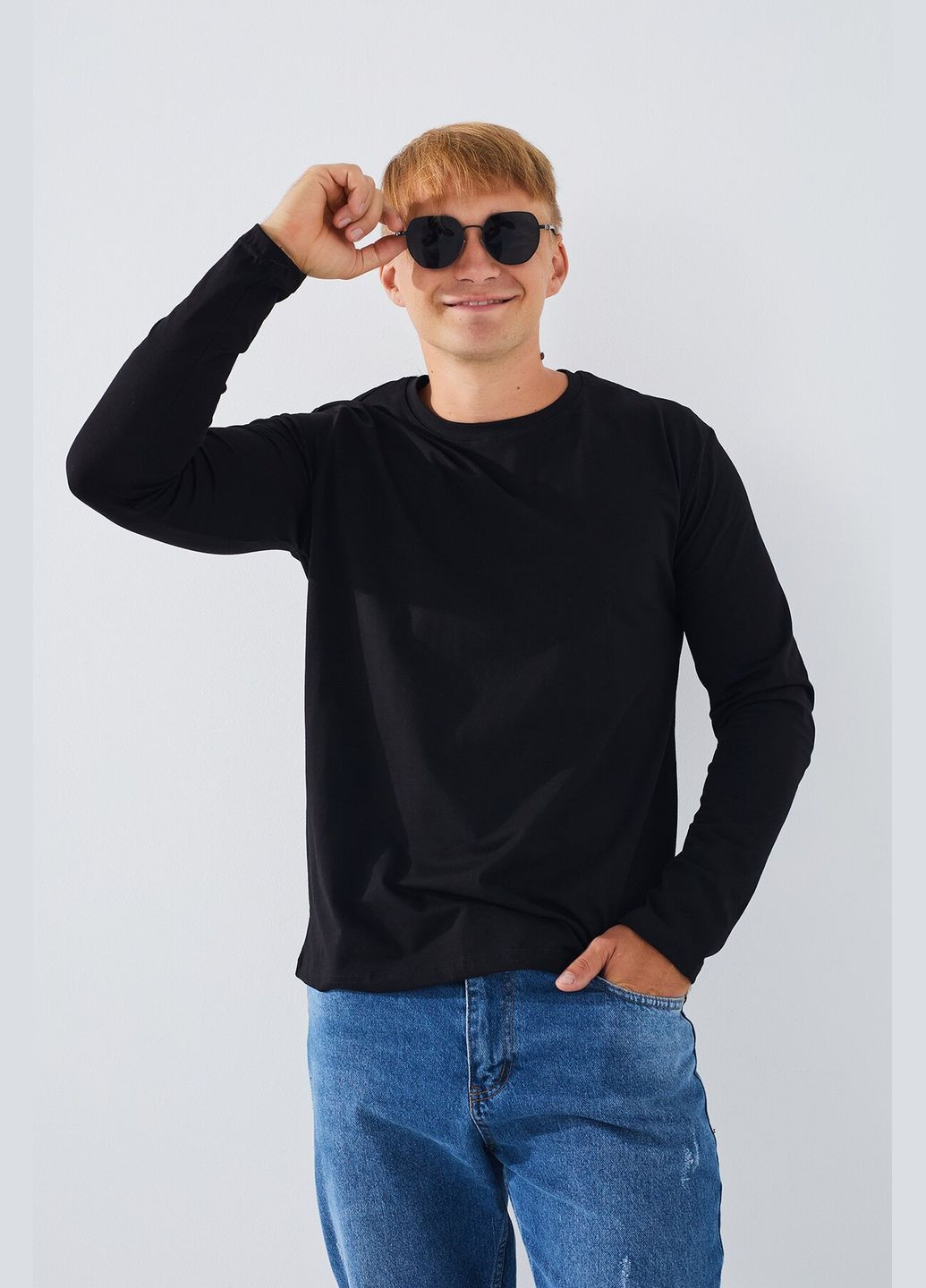 Черный демисезонный повседневный лонгслив No Brand