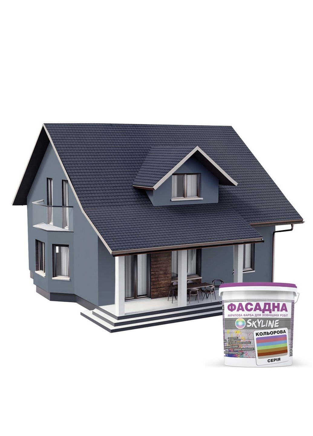 Фасадна фарба акрил-латексна 3020-R90B 10 л SkyLine (289369644)