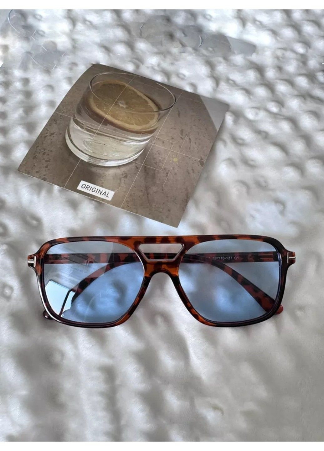 Сонцезахисні окуляри авіатор Casual леопардові блакитні No Brand (311604621)